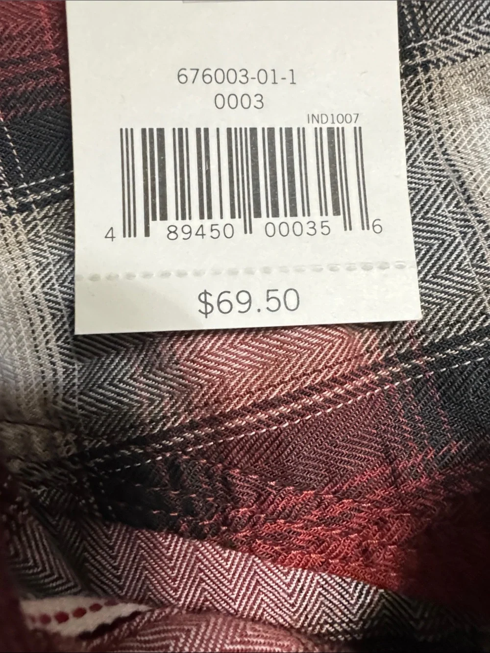 Banana Republic Red, White & Black Plaid Tailored Slim Fit Shirt
